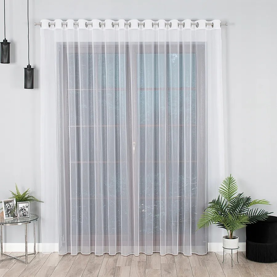 Francia stílus, sima függöny, átlátszó 400x210