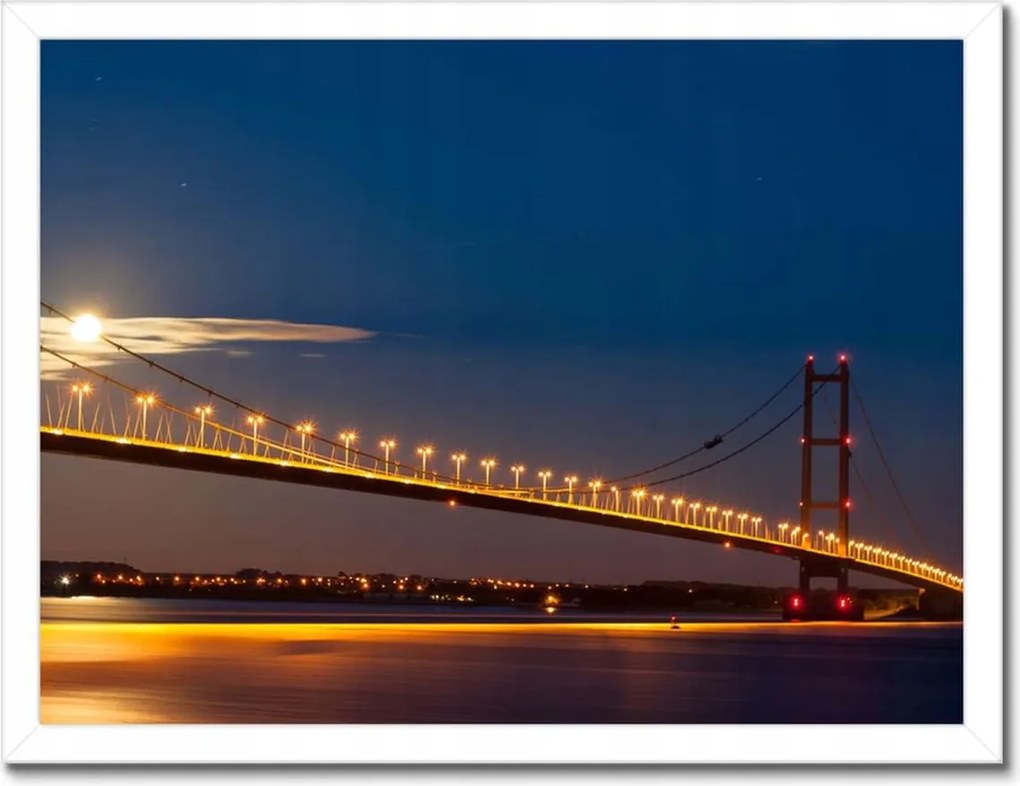Poszterek keretben 40x30 Kivilágított híd éjszaka
