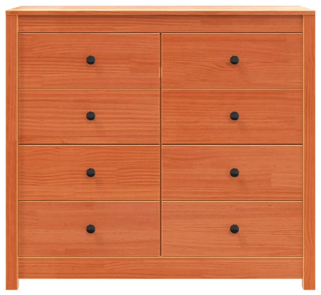 viaszbarna tömör fenyőfa kisszekrény 100 x 40 x 90 cm