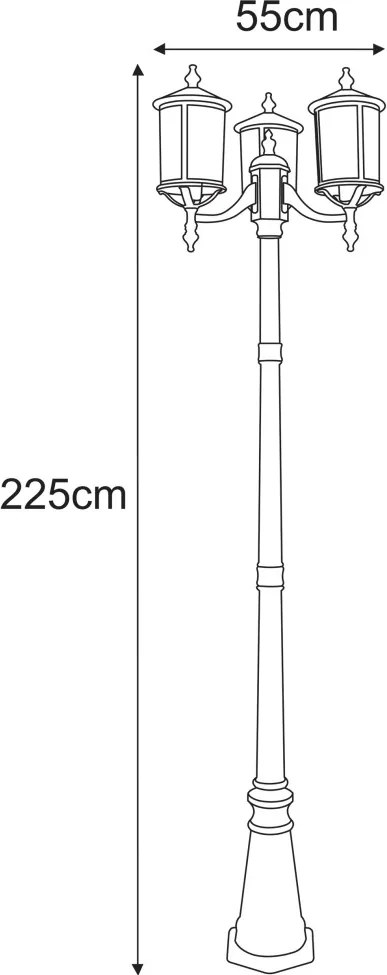KAJA 8223 MIAMI Kandeláber Fekete E27 IP44