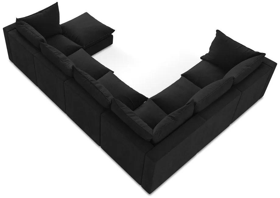 Fekete sarokkanapé (bal oldali-U alakú) Manao – Makamii