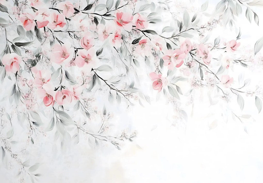 Fotótapéta Levelek a flizelinen virág Virágok fotótapéta falra Ragasztó