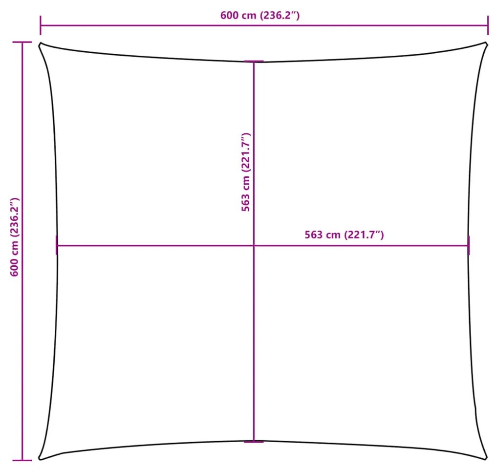 sötétzöld négyzet alakú oxford-szövet napvitorla 6 x 6 m