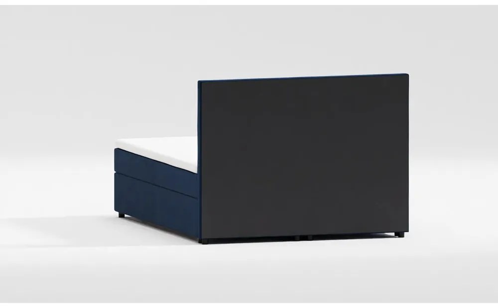 Sötétkék ágyneműtartós boxspring ágy 140x200 cm Lola – Ropez