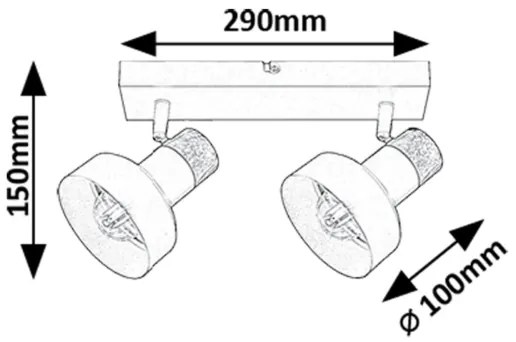 Rabalux 73056 - Spotlámpa SASKIA 2xE14/15W/230V
