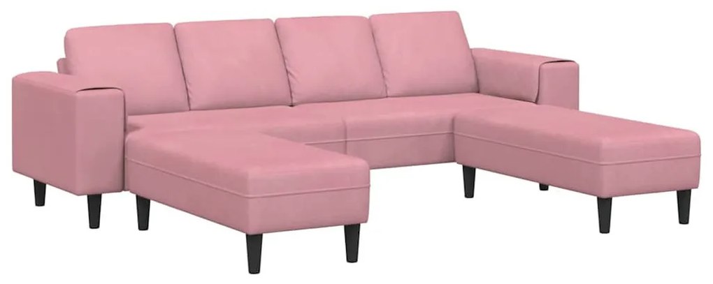 Kanapé Szett 3 pcs Rózsaszín Bársony