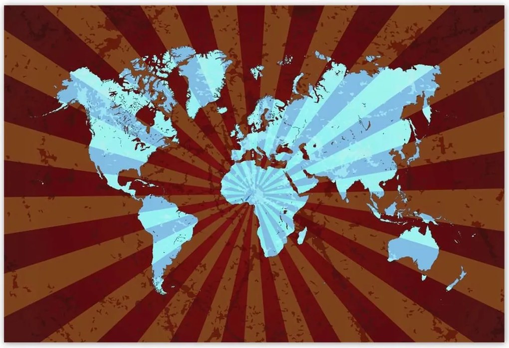 Poszterek 200x135 Kék világtérkép