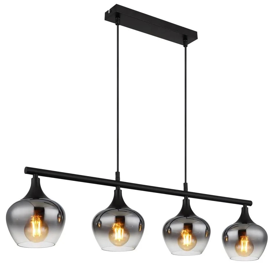 Globo 15548-4H1 - Csillár zsinóron MAXY 4xE27/40W/230V fekete