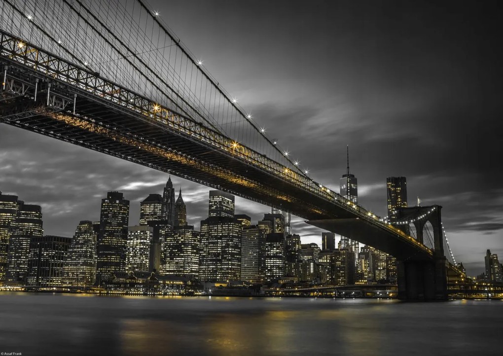 Poszter 42x29,7cm Brooklyn híd és Alsó-Manhattan panoráma alkonyatkor