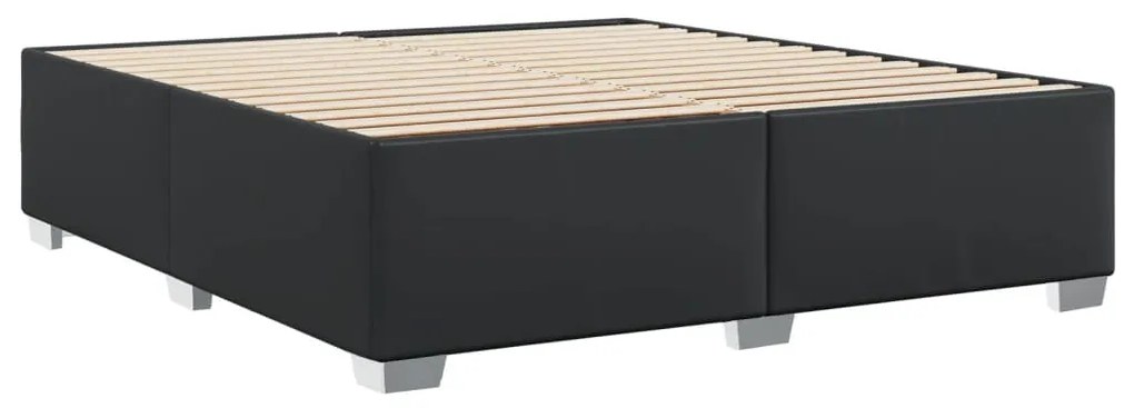 fekete műbőr ágykeret 180x200 cm