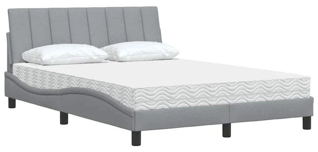 ágy matraccal Hanko Világosszürke 140x200 cm szövet