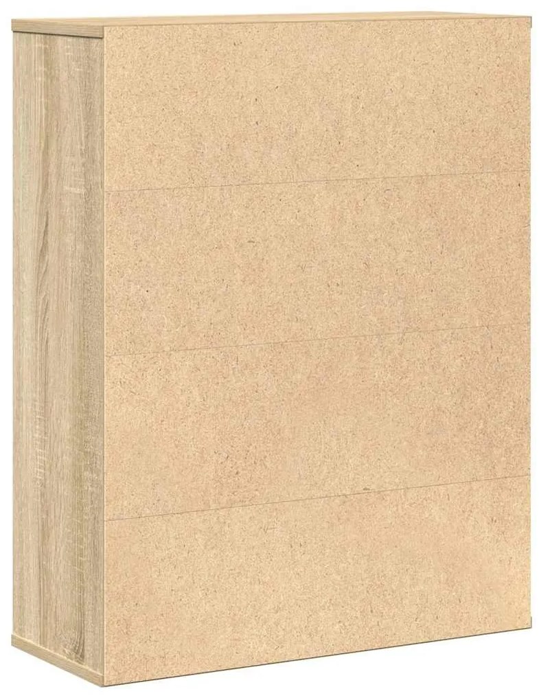 sonoma tölgy színű szerelt fa könyvszekrény 60x24x76,5 cm