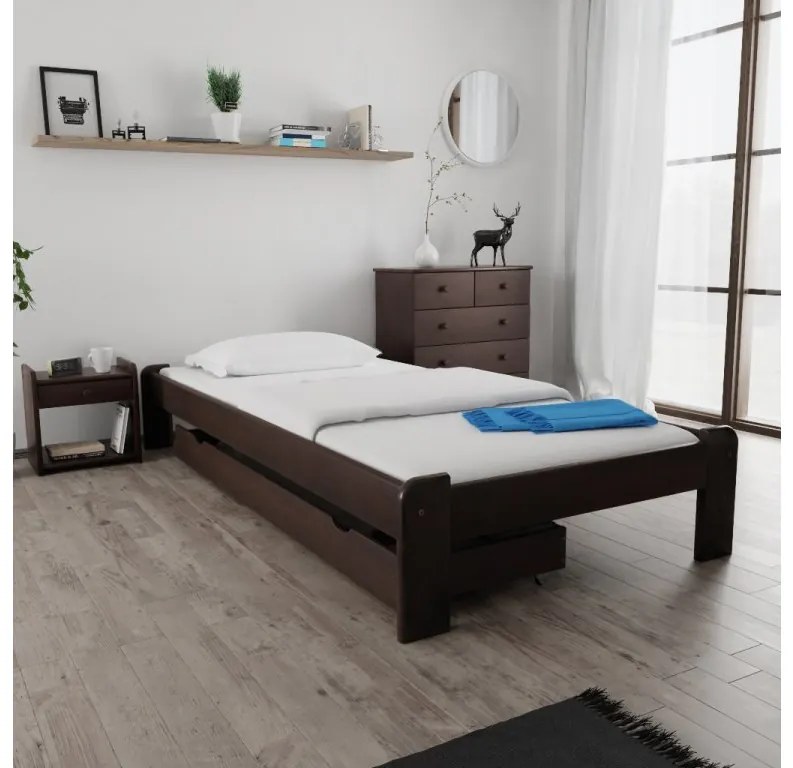 ADA ágy 90x200 cm, diófa Ágyrács: Ágyrács nélkül, Matrac: Matrac nélkül