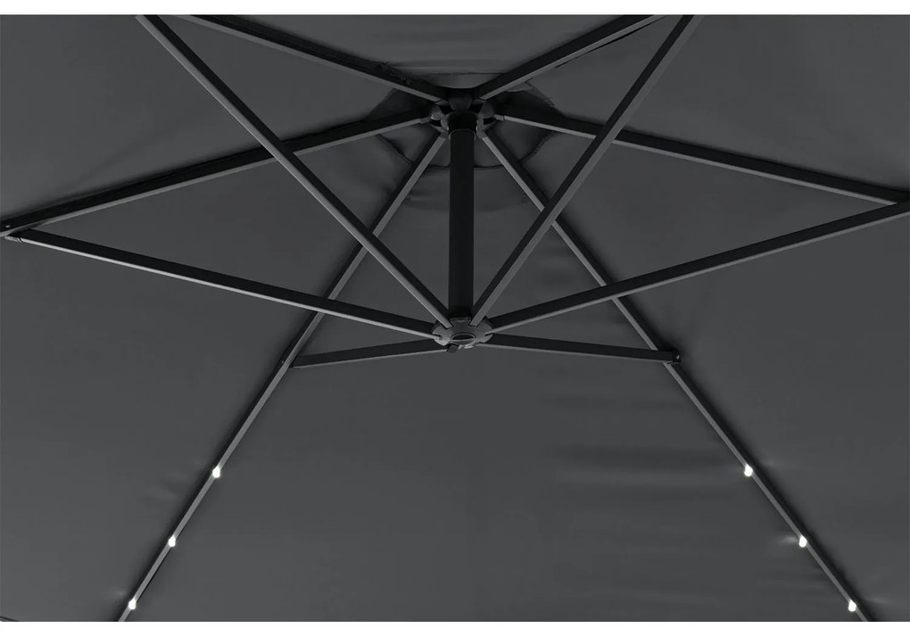 Juskys LED-es napernyő Brazil 3,5 m - sötétszürke