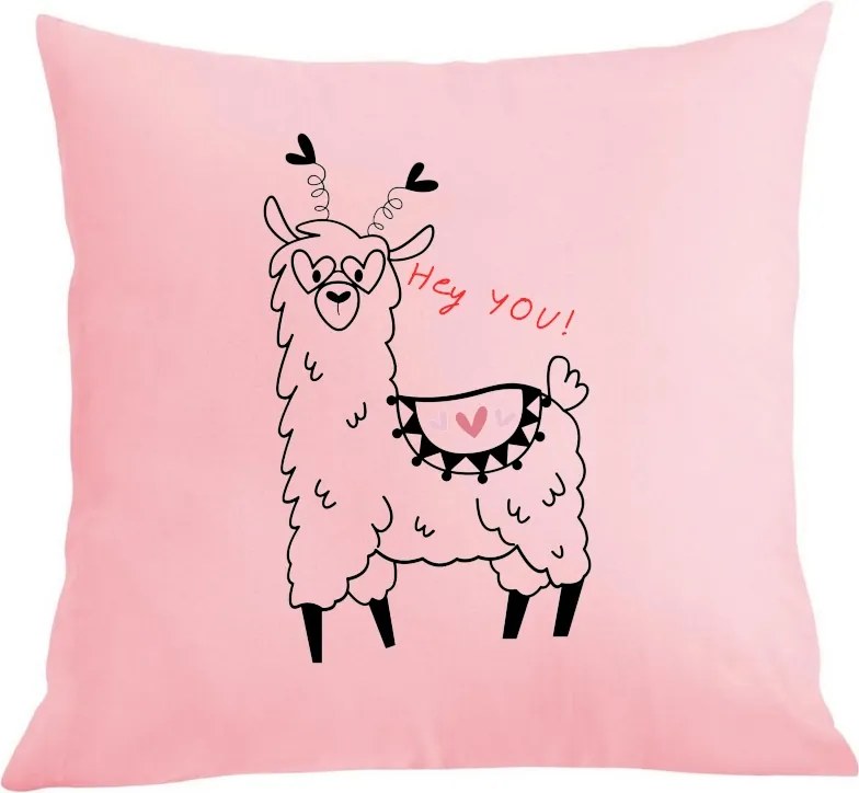 Párna párnahuzat vicces Alpaka Hey You