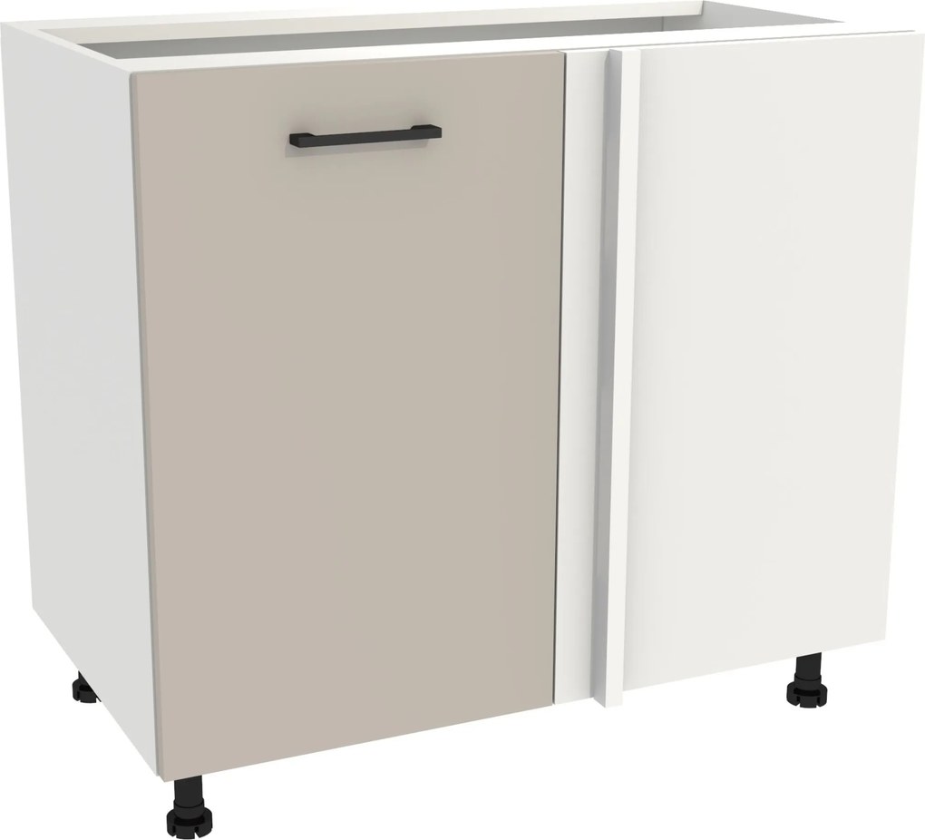 Konyhaszekrény alsó sarok 105 Capri korpusz fehér front kasmír matt