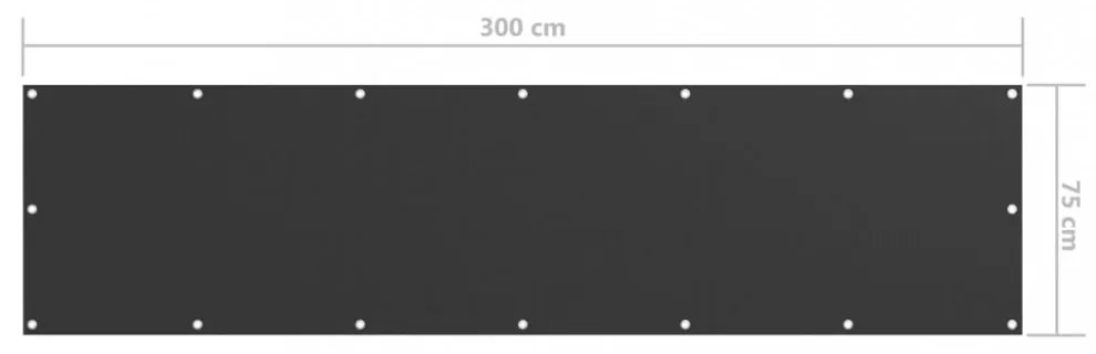 antracitszürke oxford-szövet erkélyparaván 75 x 300 cm