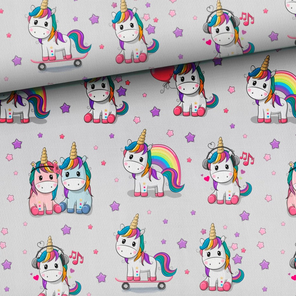 Függöny anyaga Cukiságok: Szivárványos egyszínű