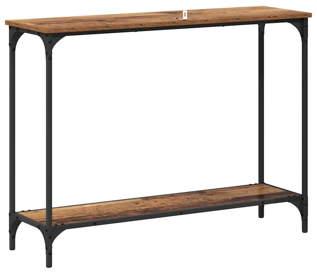 Konzolasztal polcokkal Régi fa 101 x 30.5 x 75 cm Faanyag