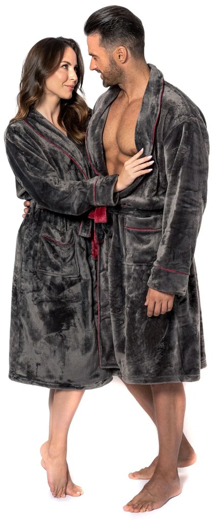 Fürdőköpeny Roger Women Grey Red XL