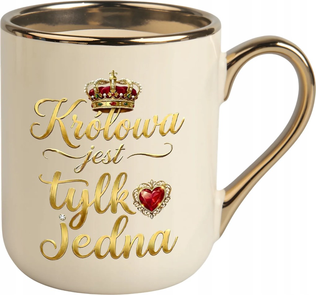 Bögre elegáns arany királynő csak egy korona szív Nőnapra