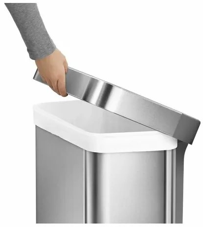 Simplehuman pedálos szemetes 55 l, ezüst, 55 l
