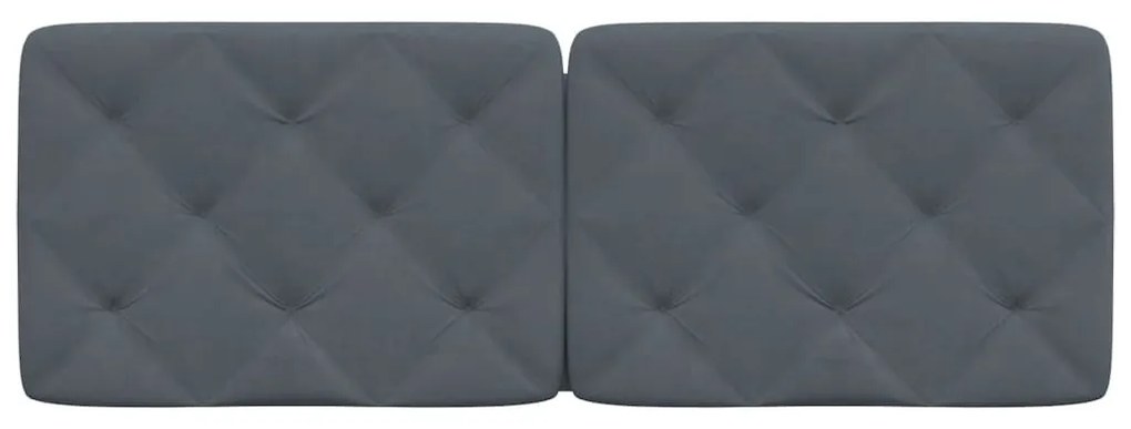 sötétszürke bársony fejtámla párna 140 cm