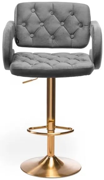 HR8403W Grafit modern velúr szék arany lábbal