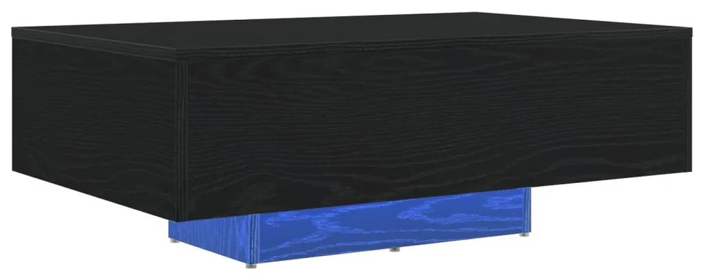 Dohányzóasztal LED világítással Fekete tölgy 85x55x31 cm