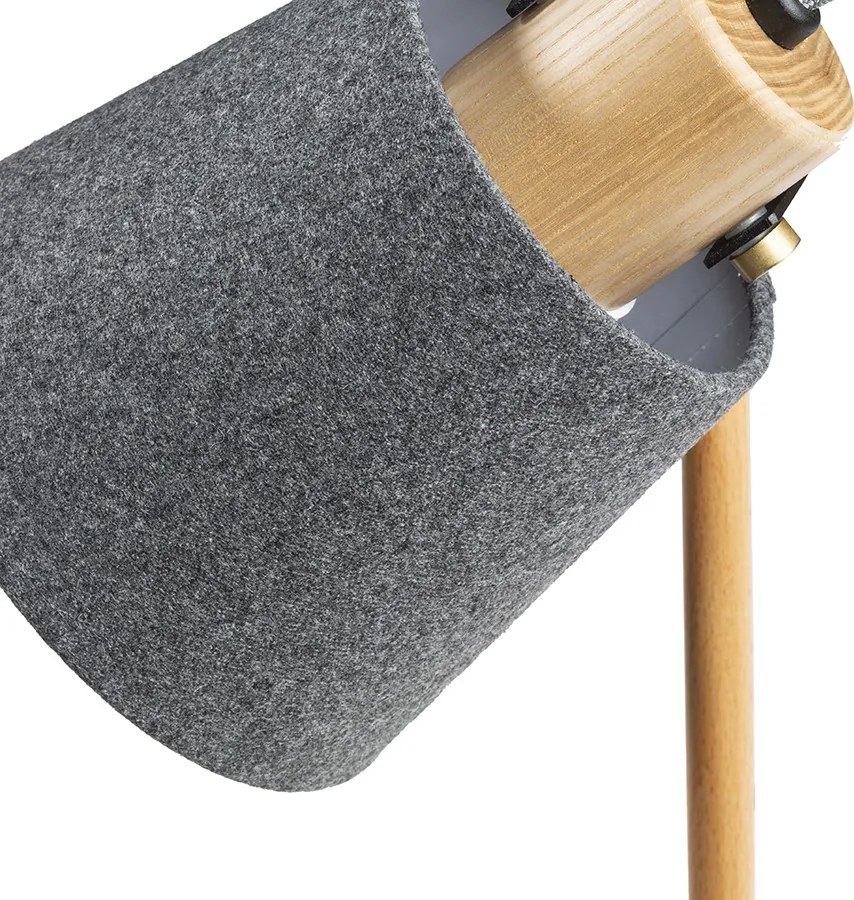 RENDL CHOUPETTE nástěnná posuvná černošedá textil/dřevo 230V LED E27 11W