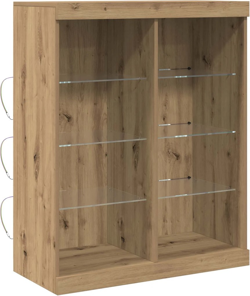 vidaXL LED tálaló Artisan tölgy 41 x 37 x 100 cm Faanyag