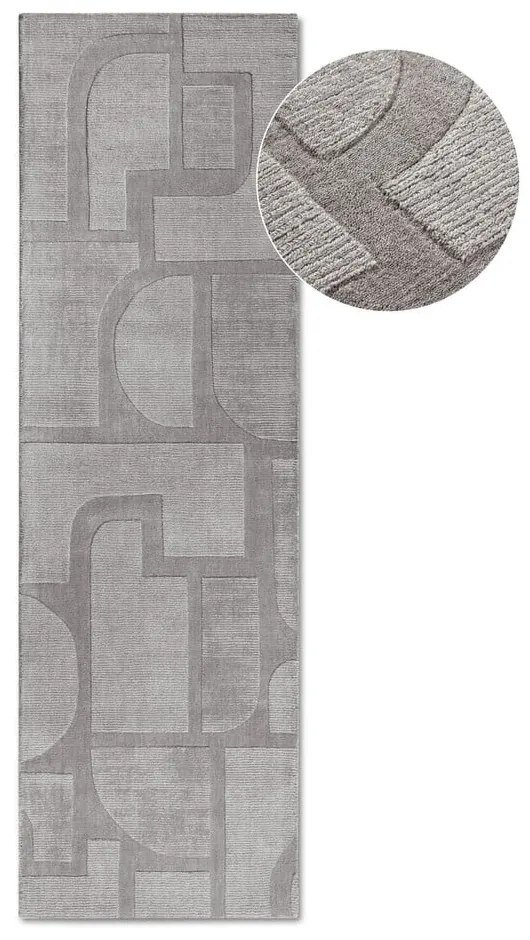 Szürke kézi szövésű gyapjú futószőnyeg 80x250 cm Alexis – Villeroy&amp;Boch