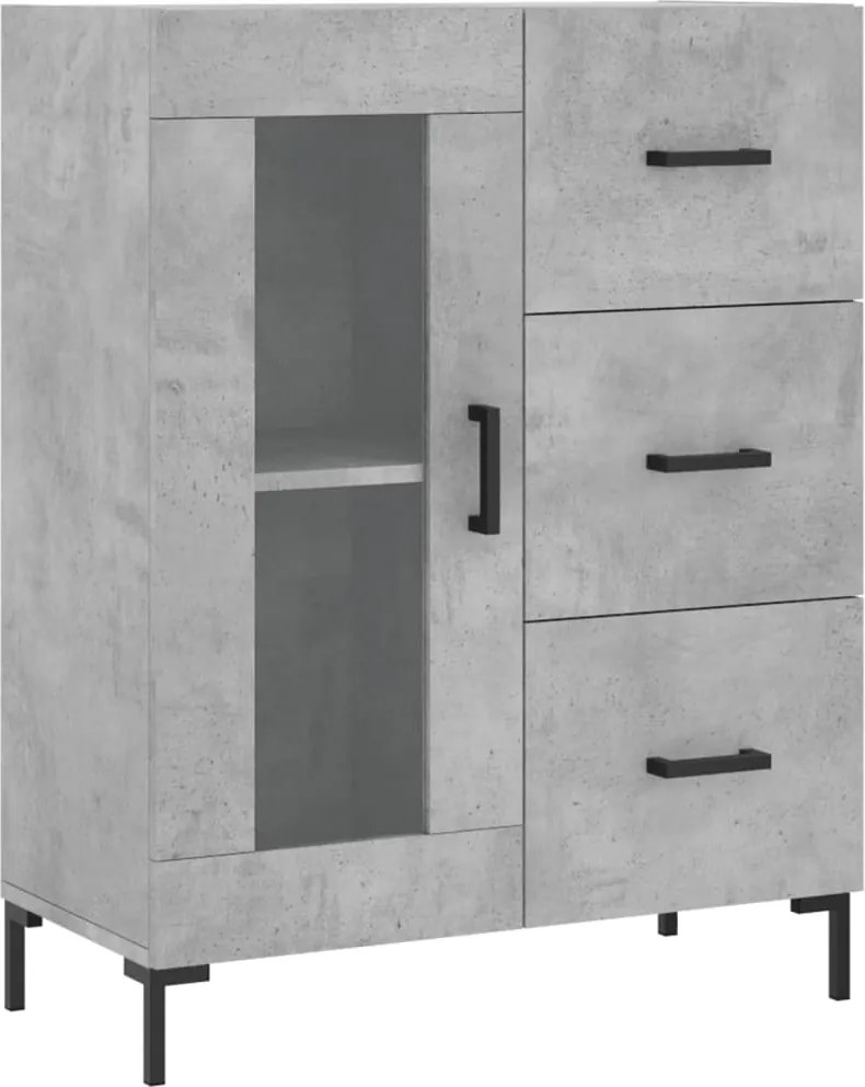 vidaXL betonszürke szerelt fa tálalószekrény 69,5 x 34 x 90 cm