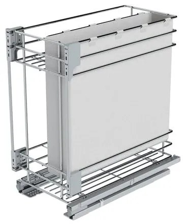 Konyhai fémrács, 450mm, fenéklapra szerelhető, ezüst szürke, teljes kihúzás, csillapított záródás, rejtett fióksín, 2 kosár, textílzsákkal SIGE, Green...