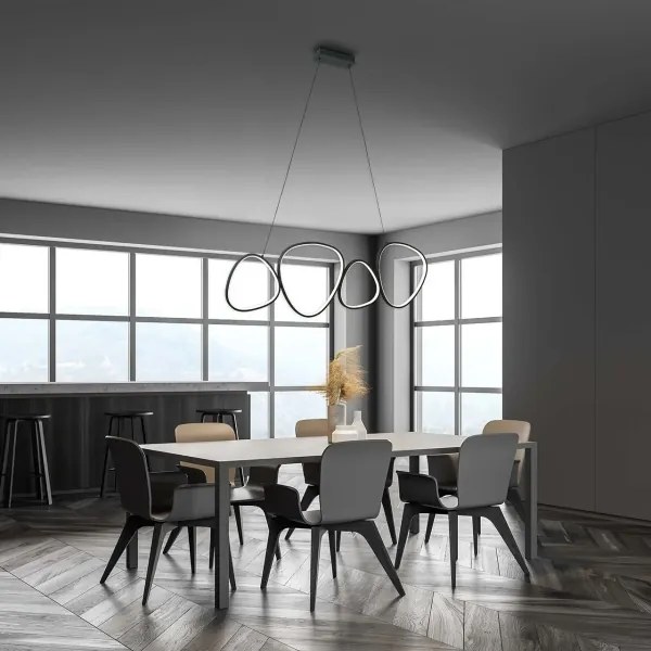 LED függeszték PETRA, kábeles, 48W, 230V, 4000K, fekete