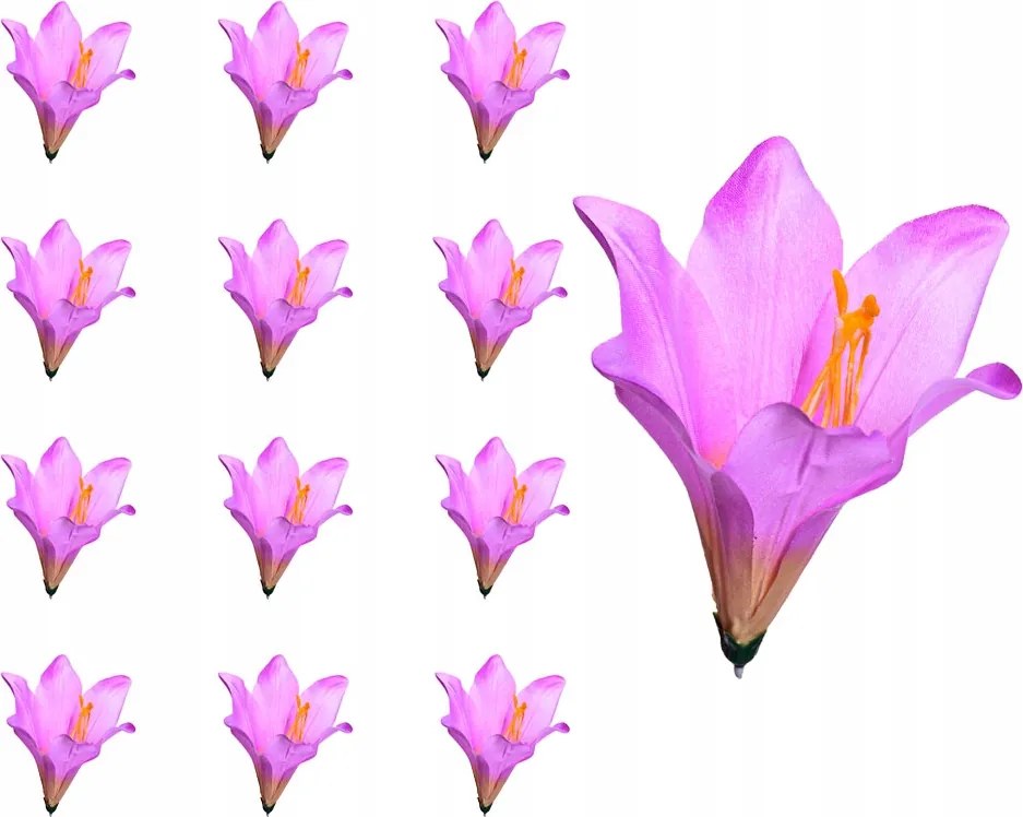 Levendula virágfej liliom 12 db-os művirág szett