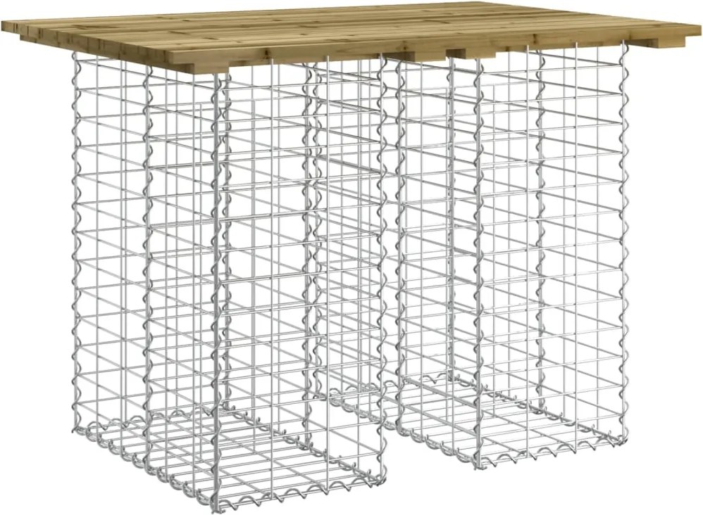 vidaXL gabion mintás impregnált fenyőfa kerti asztal 100 x 70 x 72 cm