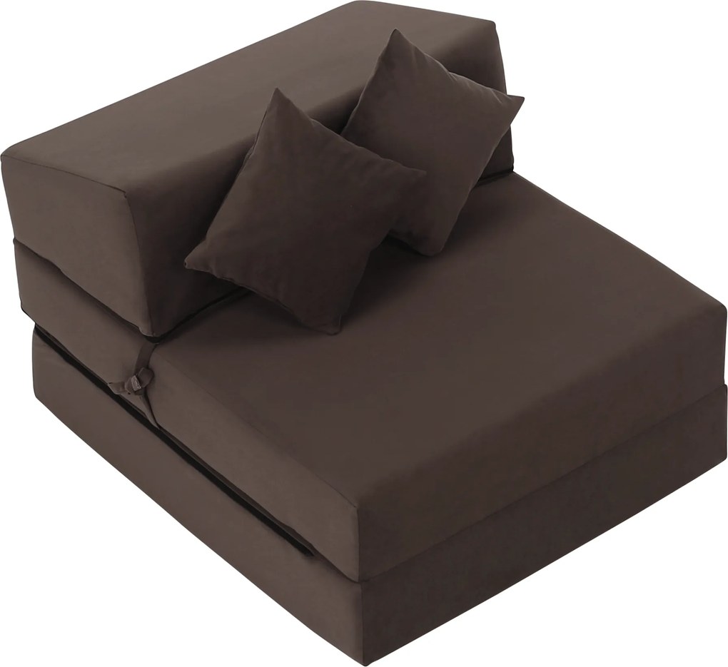 Összecsukható matrac/fotel, 2v1, barna Taupe, PELOS