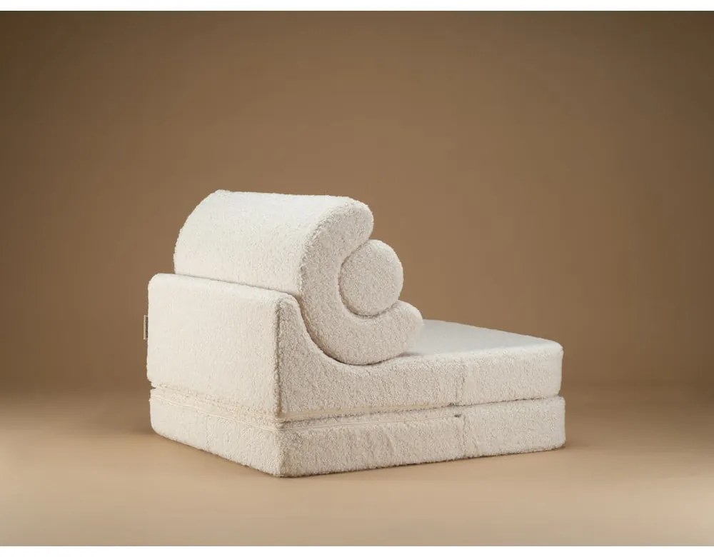 Krémszínű buklé gyerek fotel Flipster – Wigiwama