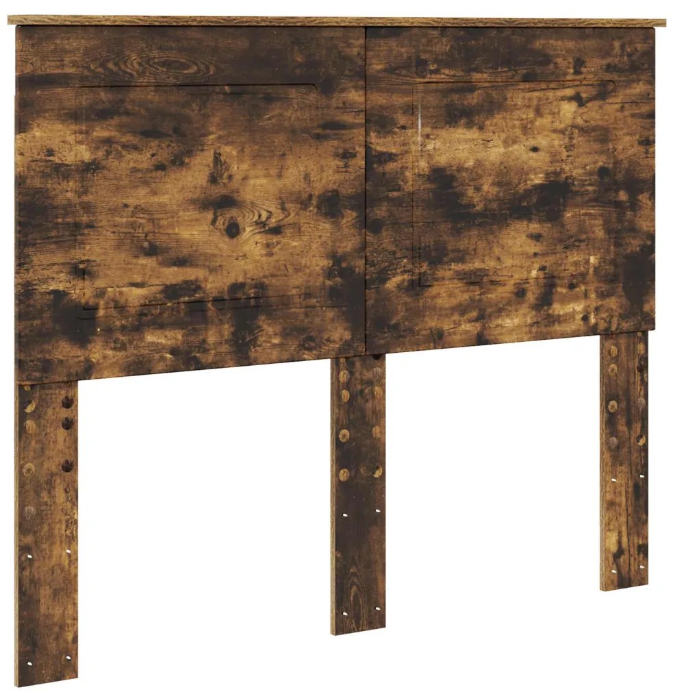 vidaXL Ágykeret fejtámlával Füstölt tölgy 120 x 190 cm Tömör fenyőfa