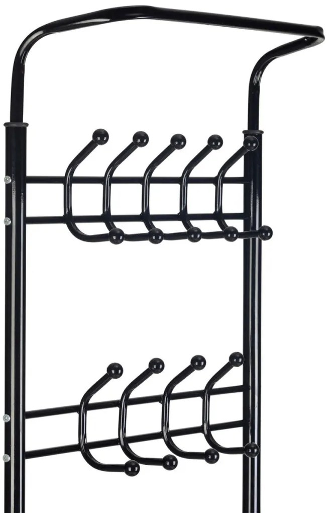 Álló ruhafogas cipőtartóval fekete