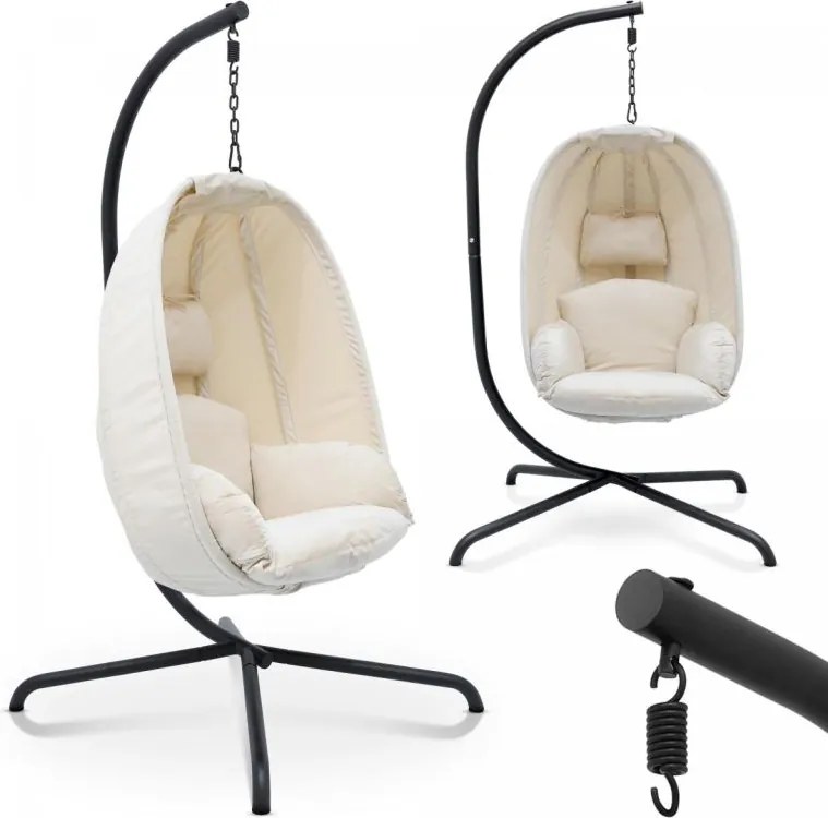 MIADOMODO Függő hintaszék 160 kg bézs