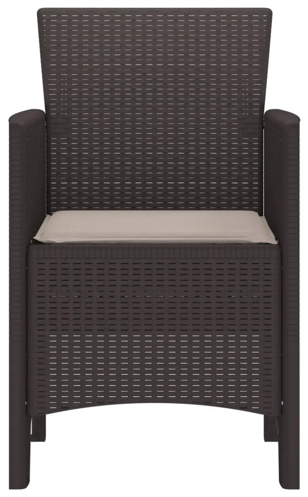 Kerti székek párnákkal 4 db Barna Poly Rattan