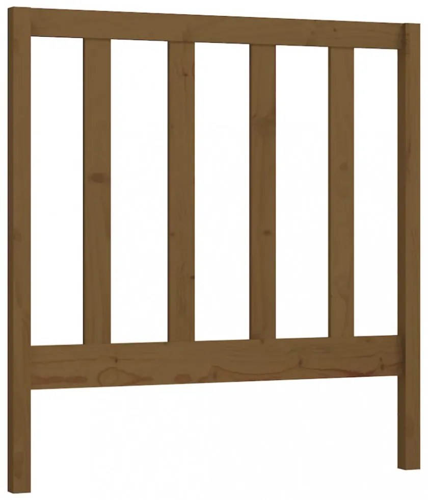 mézbarna tömör fenyőfa ágyfejtámla 106 x 4 x 100 cm
