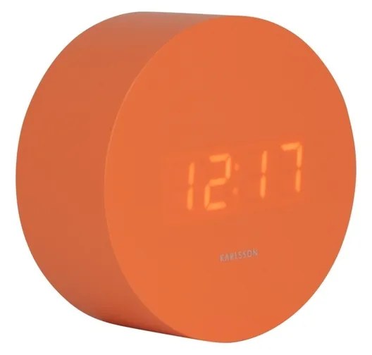 Karlsson 5981OR dizájner LED óra ébresztővel, narancssárga, átmérő 9 cm