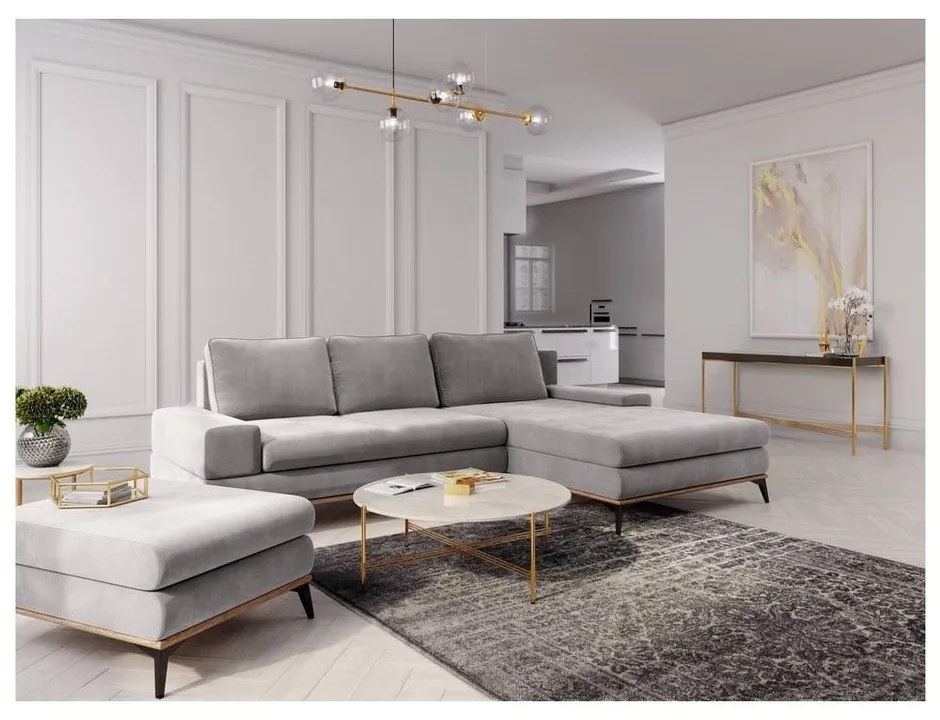 Planet világosszürke kinyitható sarokkanapé, jobb oldali - Windsor &amp; Co Sofas