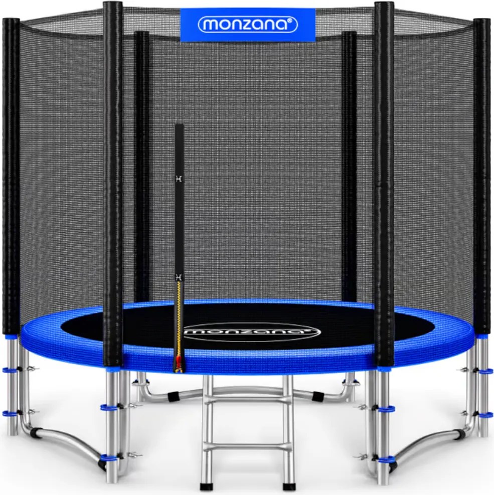 JUMP ugrálóhálóval ellátott trambulin, Ø244cm, fekete/kék Monzana