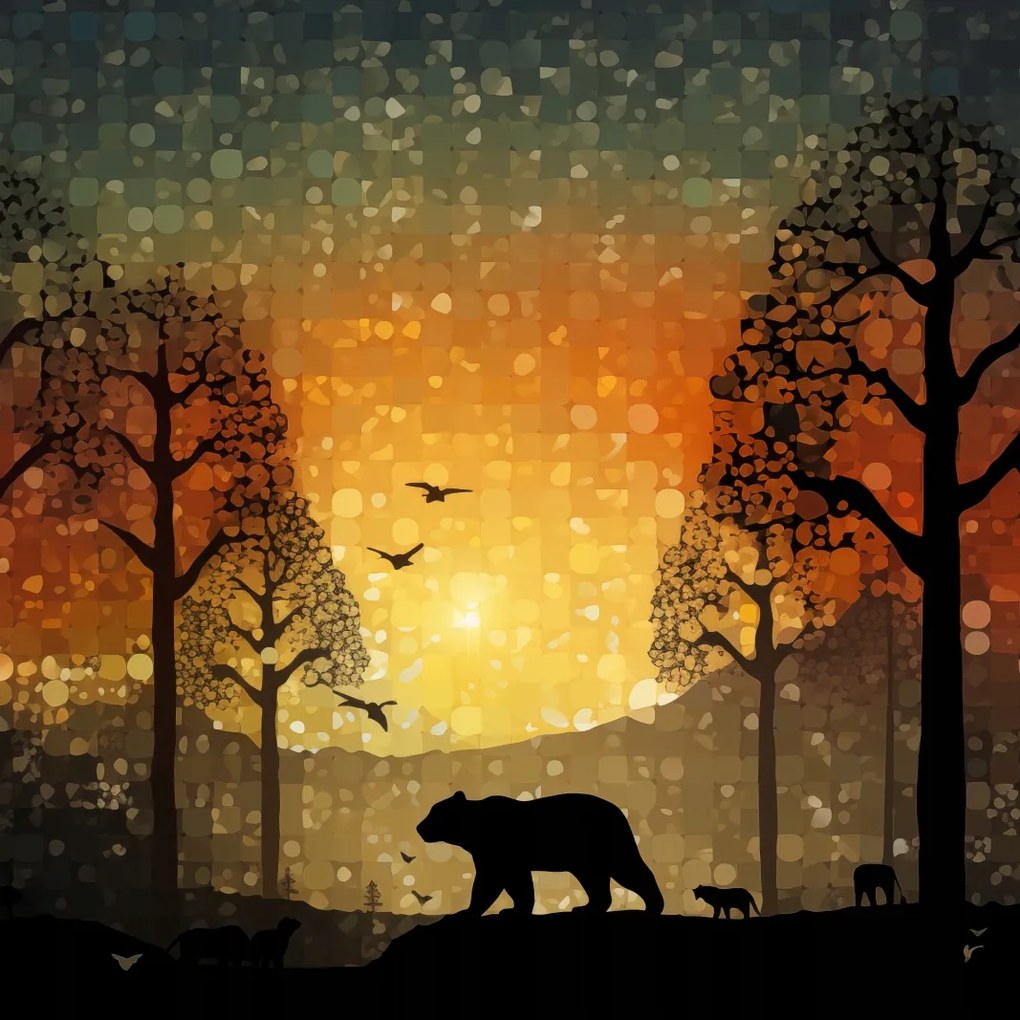 Poszter 70x70cm Nyugat a vadregényes erdőben