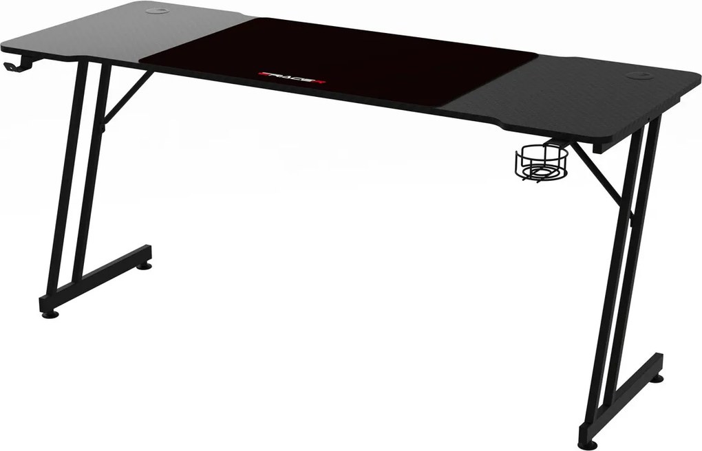 NERO karbon gamer asztal 140 × 60 cm