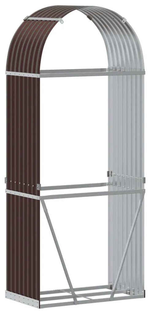 barna horganyzott acél rönktartó 80x45x190 cm